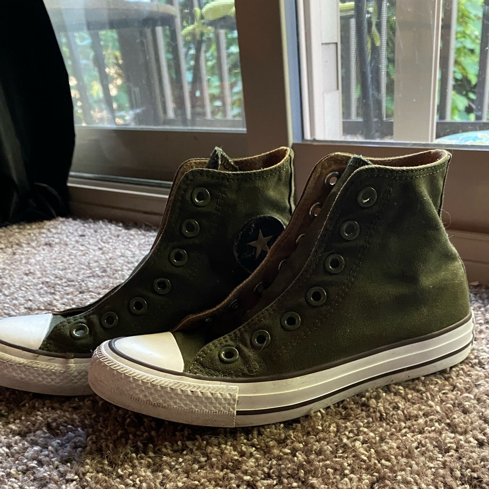 Olive Green High Top Converse